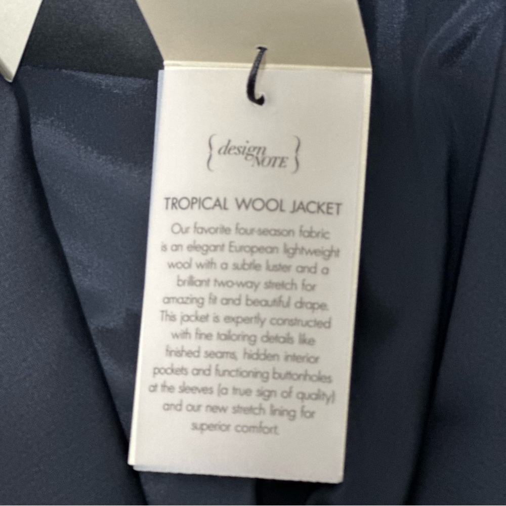 Ann Taylor NWT The One-Button Sophia Blazer in Midnight Blue Tropical Wool - Picture 11 of 12